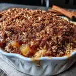 easy apple crisp with oat crumble topping - featured image