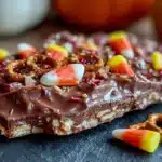 easy chocolate candy corn bark - featured image