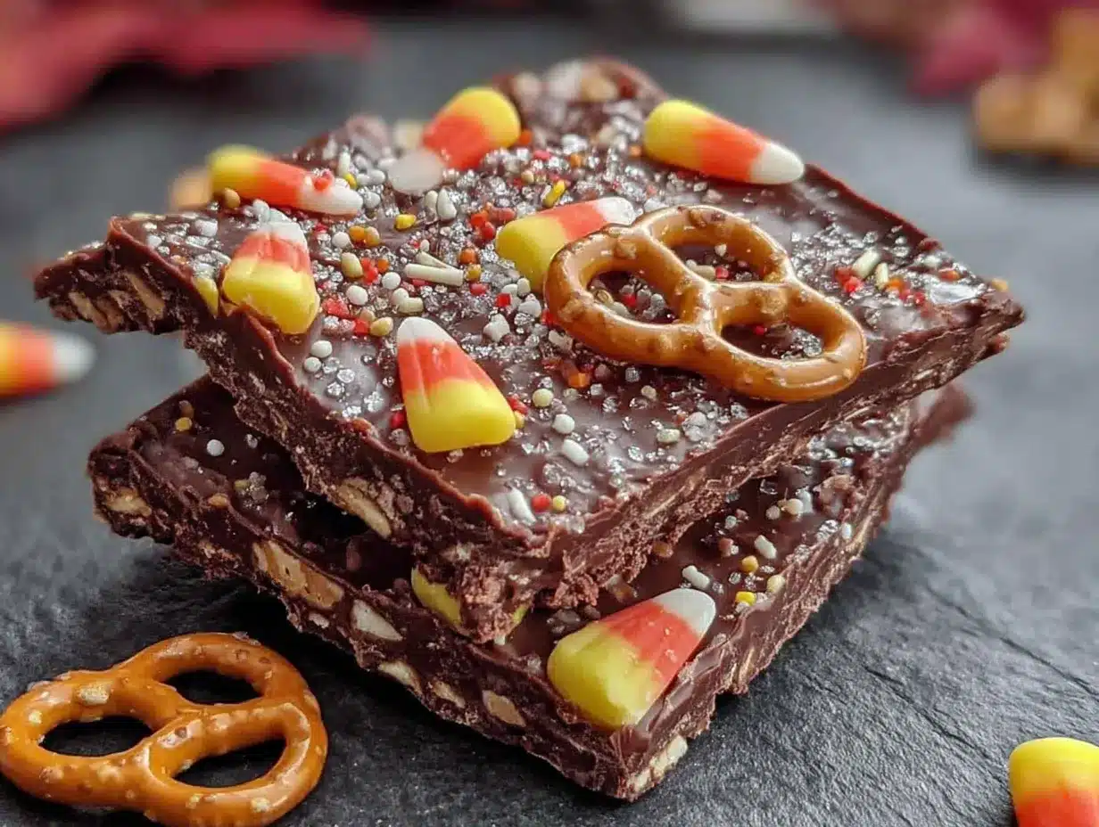 easy chocolate candy corn bark preparation steps