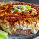 easy crockpot buffalo chicken dip - featured image
