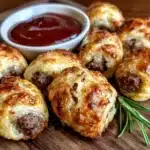 game day mini football sausage rolls - featured image