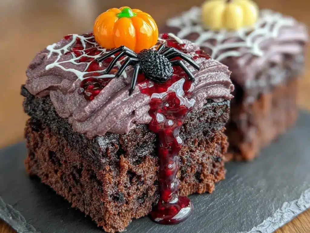 halloween birthday sheet cake - featured image