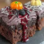 halloween birthday sheet cake - featured image