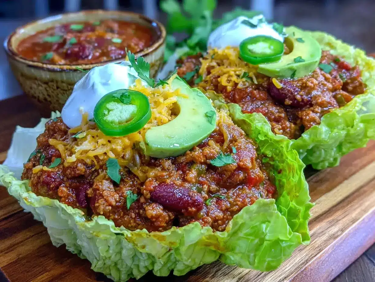 healthy turkey chili lettuce cups preparation steps