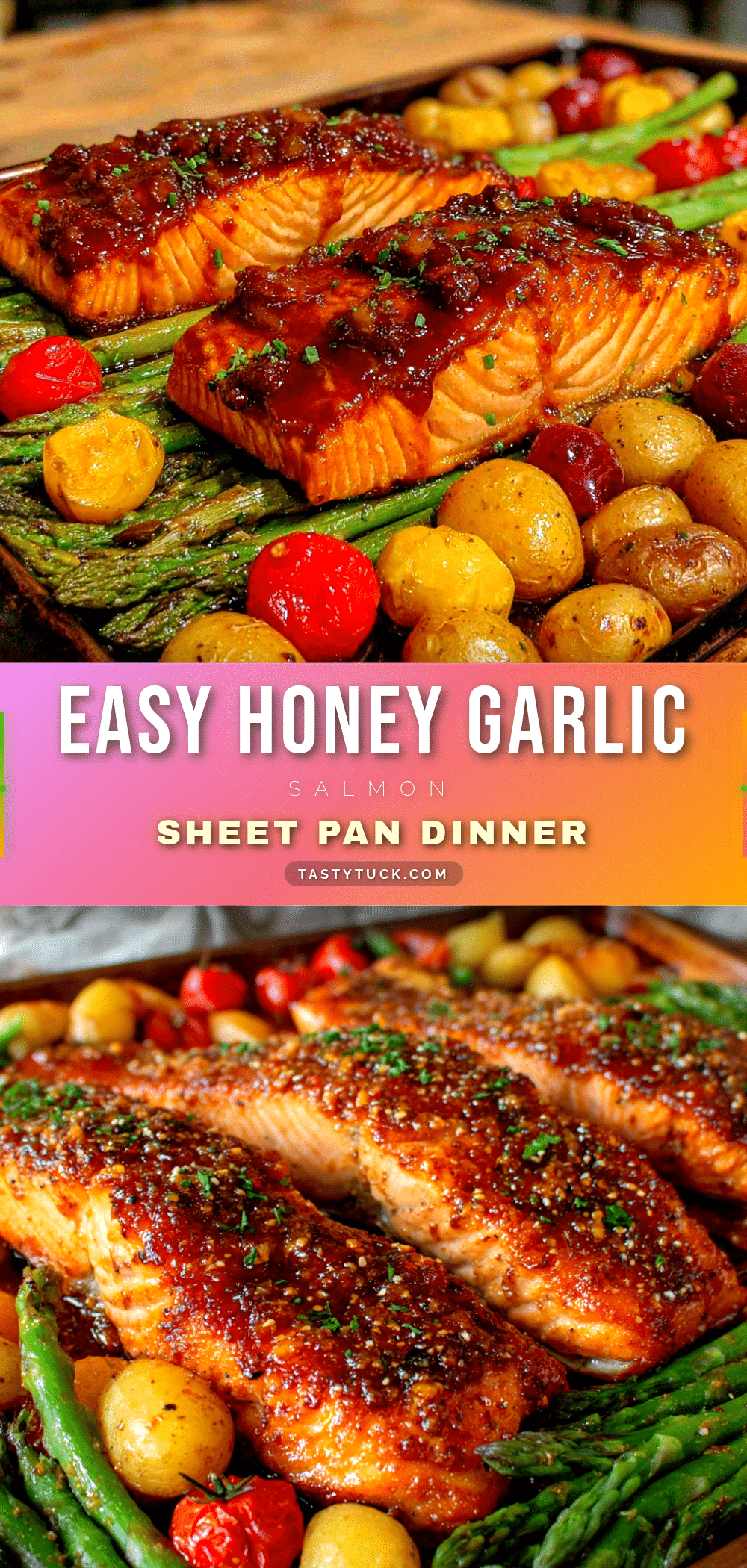 honey garlic salmon sheet pan dinner recipe