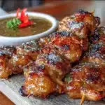 honey mustard grilled chicken skewers - featured image