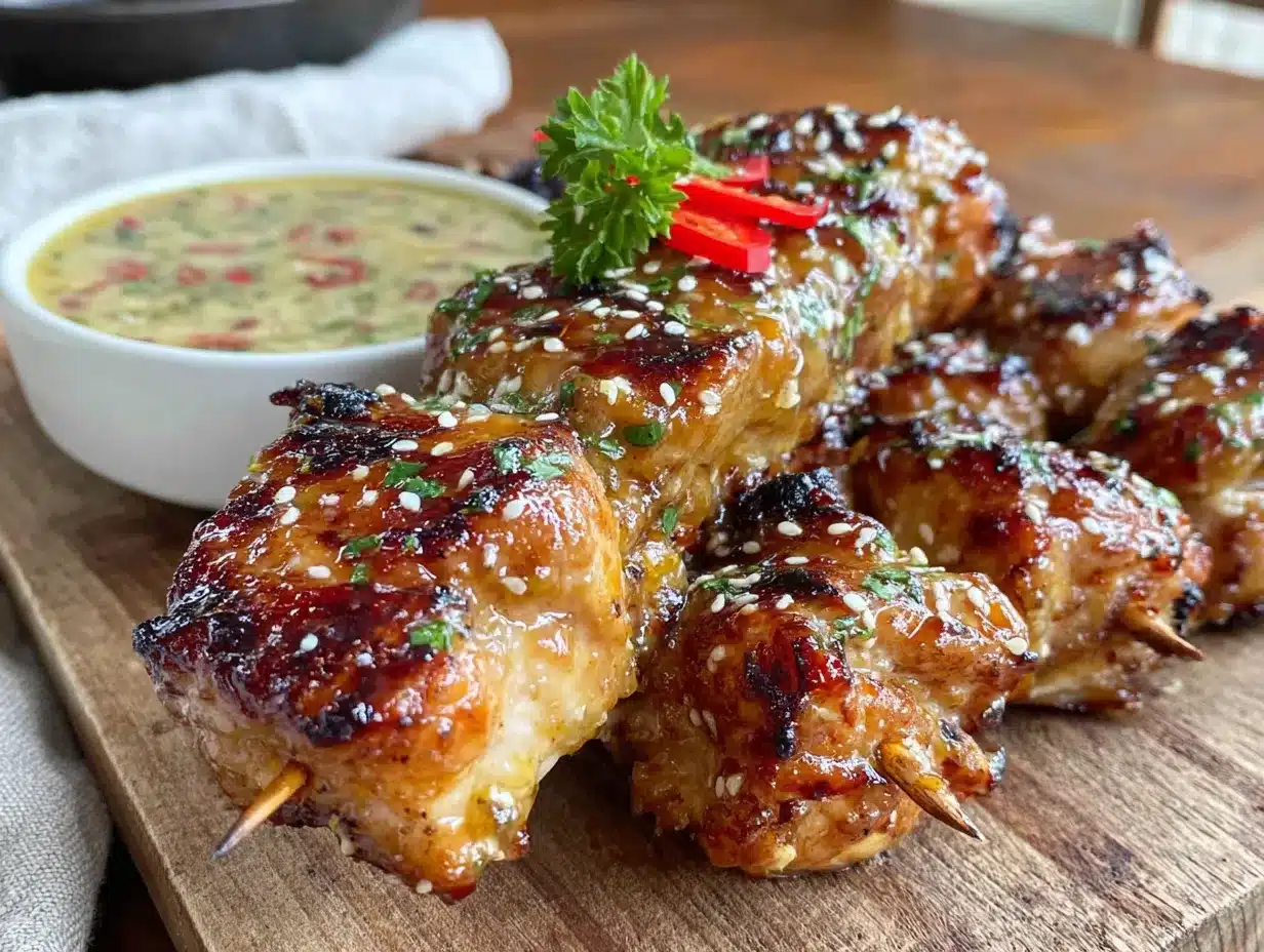 honey mustard grilled chicken skewers preparation steps