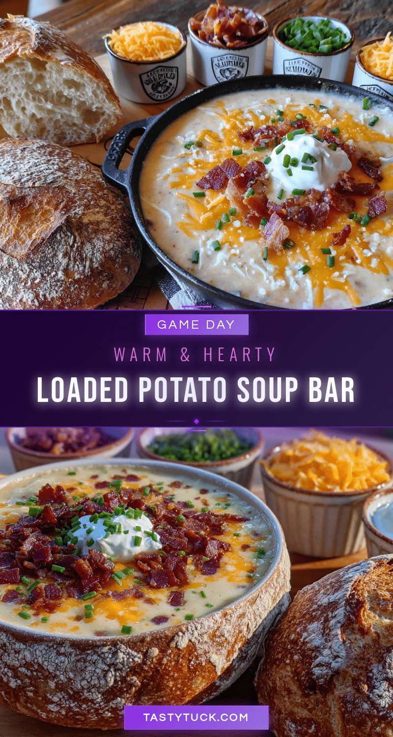 loaded baked potato soup bar for game day recipe