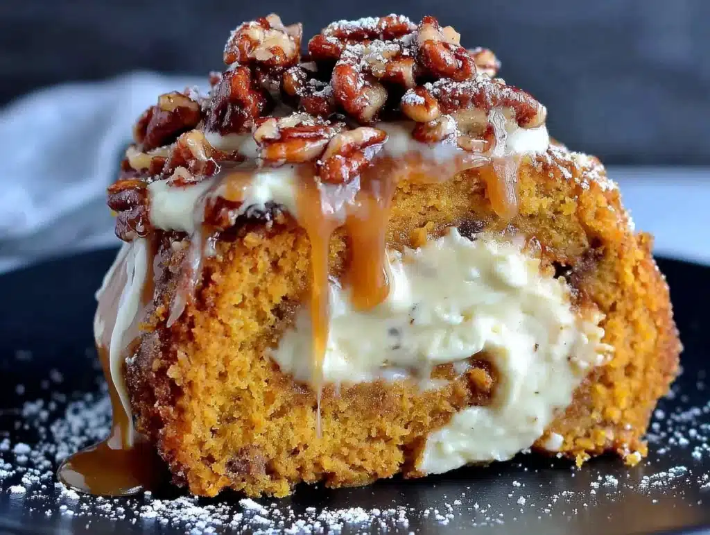 maple bourbon pecan pumpkin roll - featured image