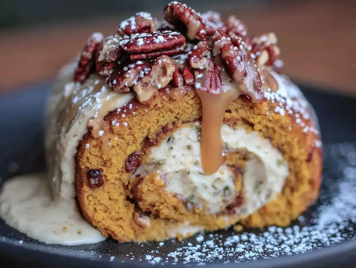 maple bourbon pecan pumpkin roll preparation steps