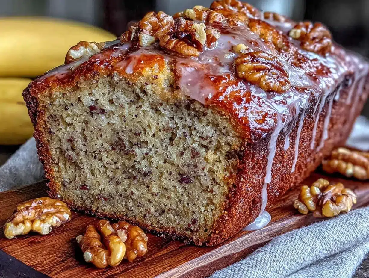 one-bowl banana bread with walnuts preparation steps