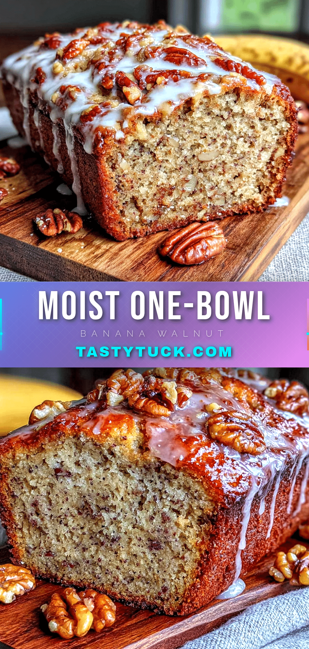 one-bowl banana bread with walnuts recipe