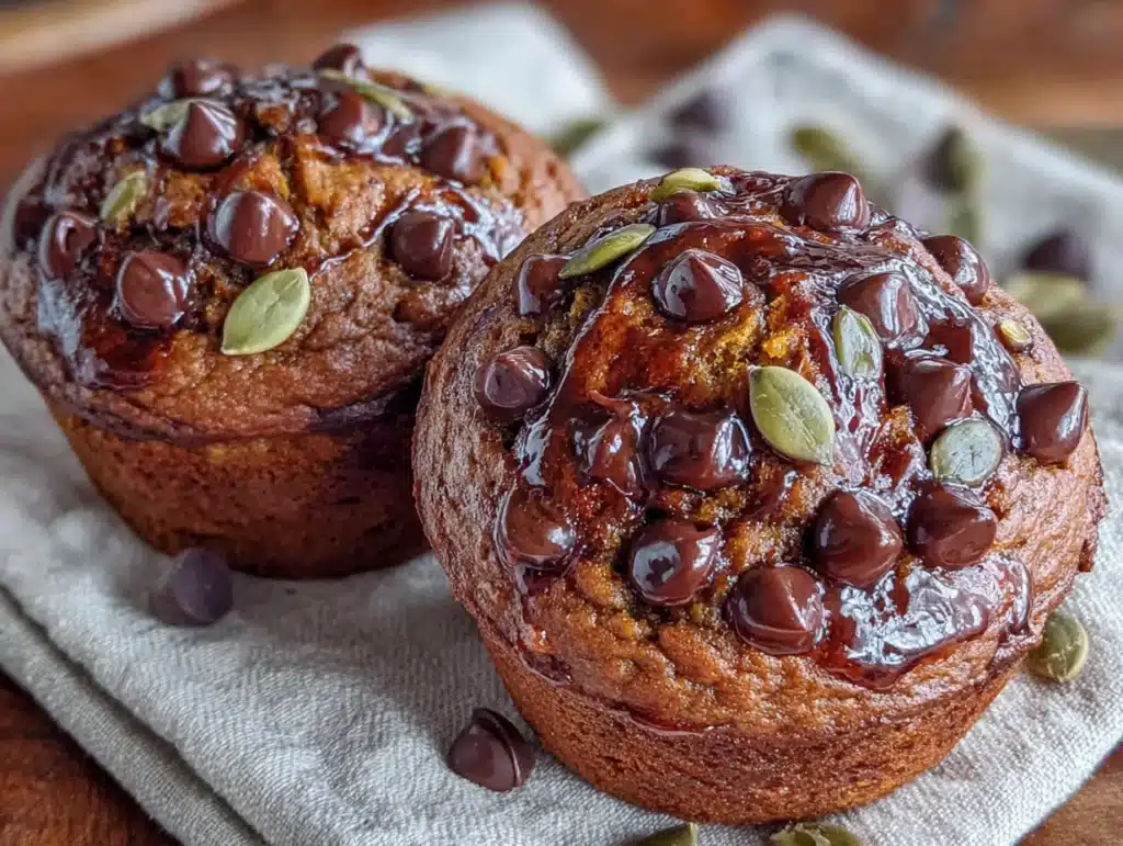 one bowl chocolate chip pumpkin muffins - featured image