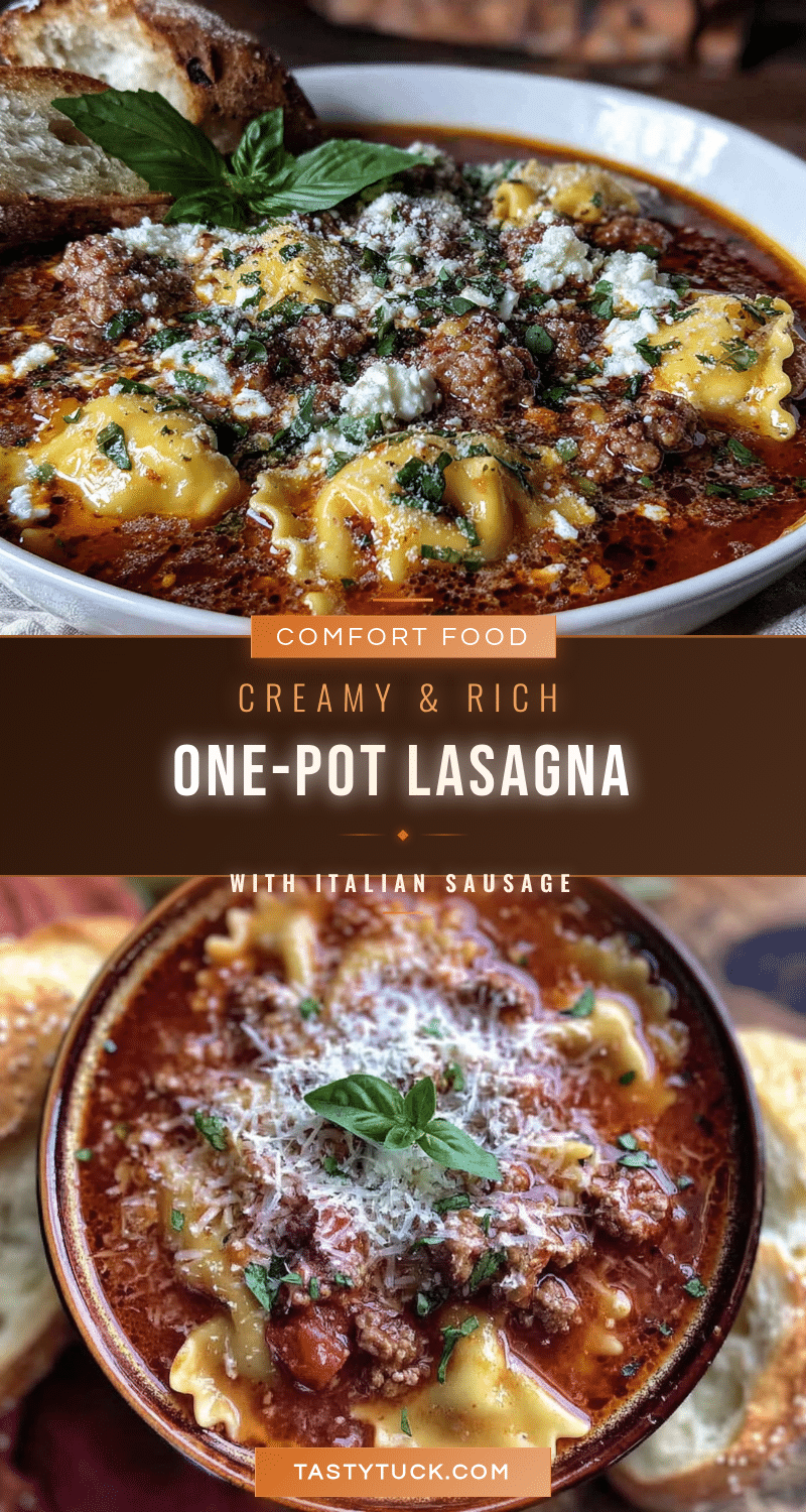 one-pot creamy lasagna soup with italian sausage recipe