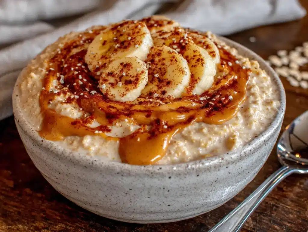 peanut butter banana protein oats - featured image