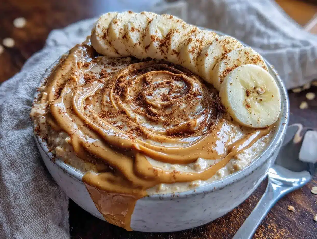 peanut butter banana protein oats preparation steps