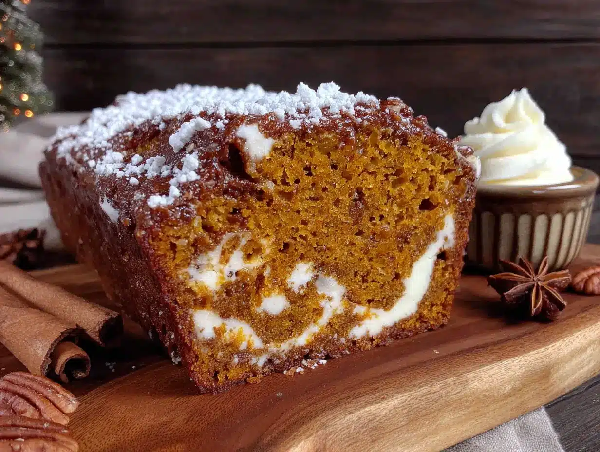 pumpkin banana bread with cream cheese swirl preparation steps