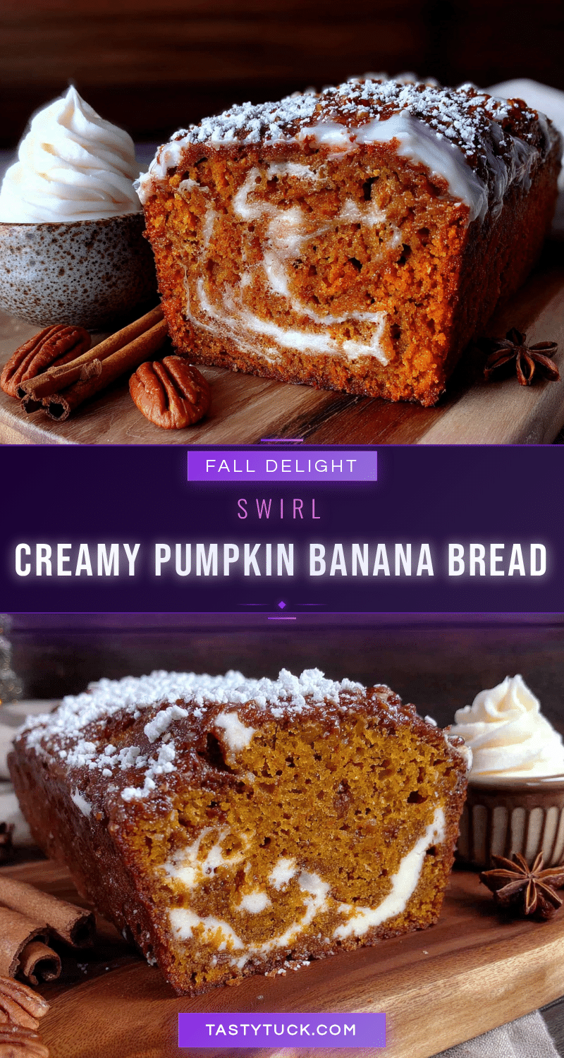 pumpkin banana bread with cream cheese swirl recipe
