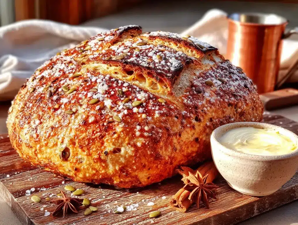 pumpkin sourdough discard bread - featured image