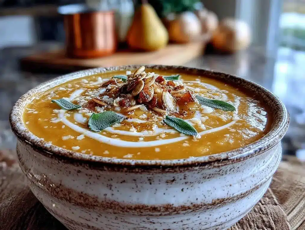 roasted butternut squash and pear soup - featured image