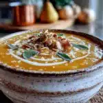 roasted butternut squash and pear soup - featured image