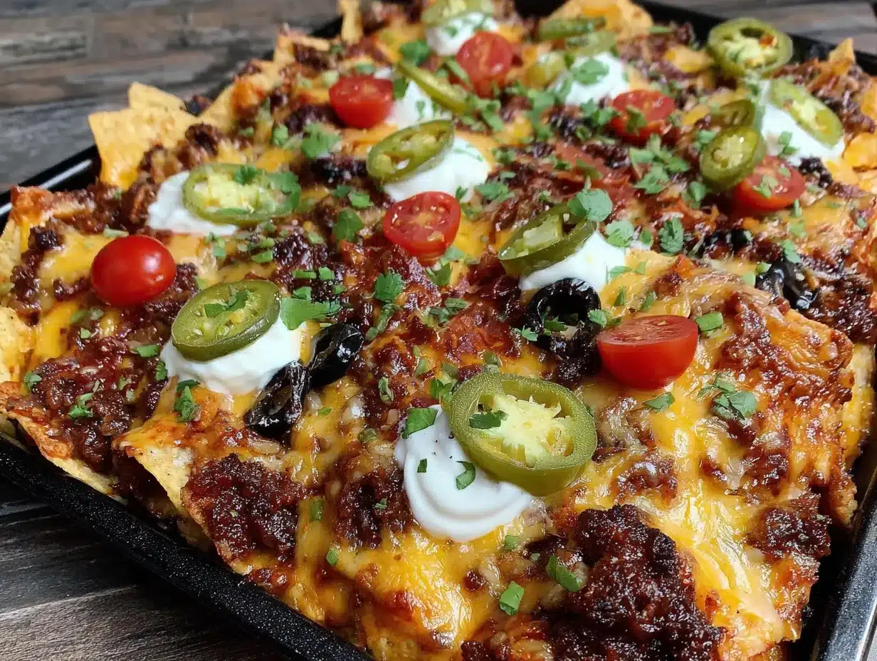 Sheet Pan Ground Beef Nacho Bake Best Easy Tailgate Recipe preparation steps