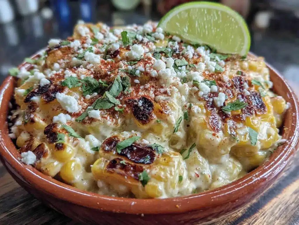 smoky grilled elote corn salad with cotija cheese - featured image