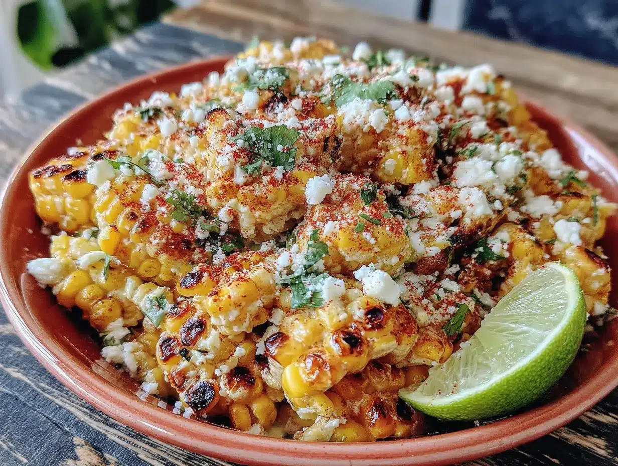 smoky grilled elote corn salad with cotija cheese preparation steps