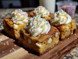 birthday cake blondies - featured image