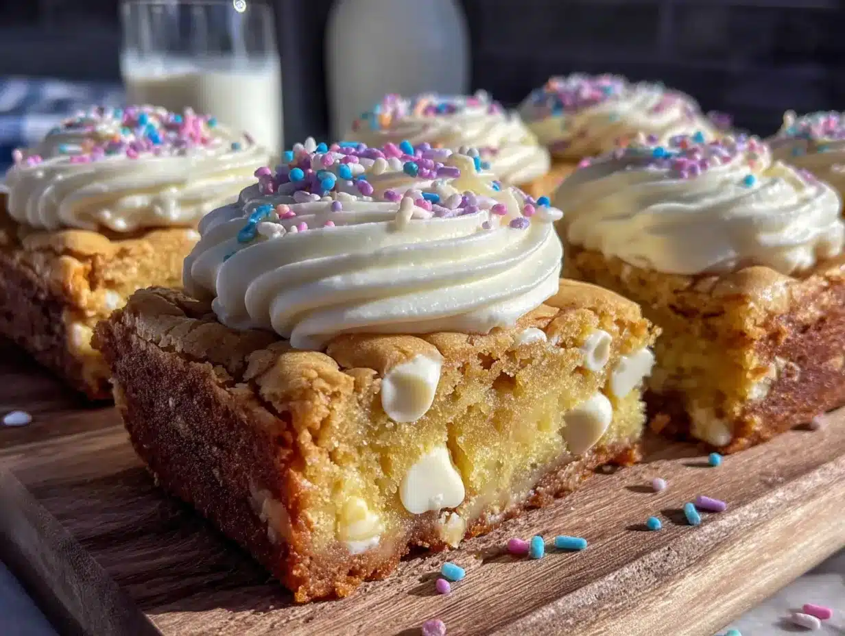 birthday cake blondies preparation steps