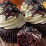 black velvet Halloween cupcakes - featured image