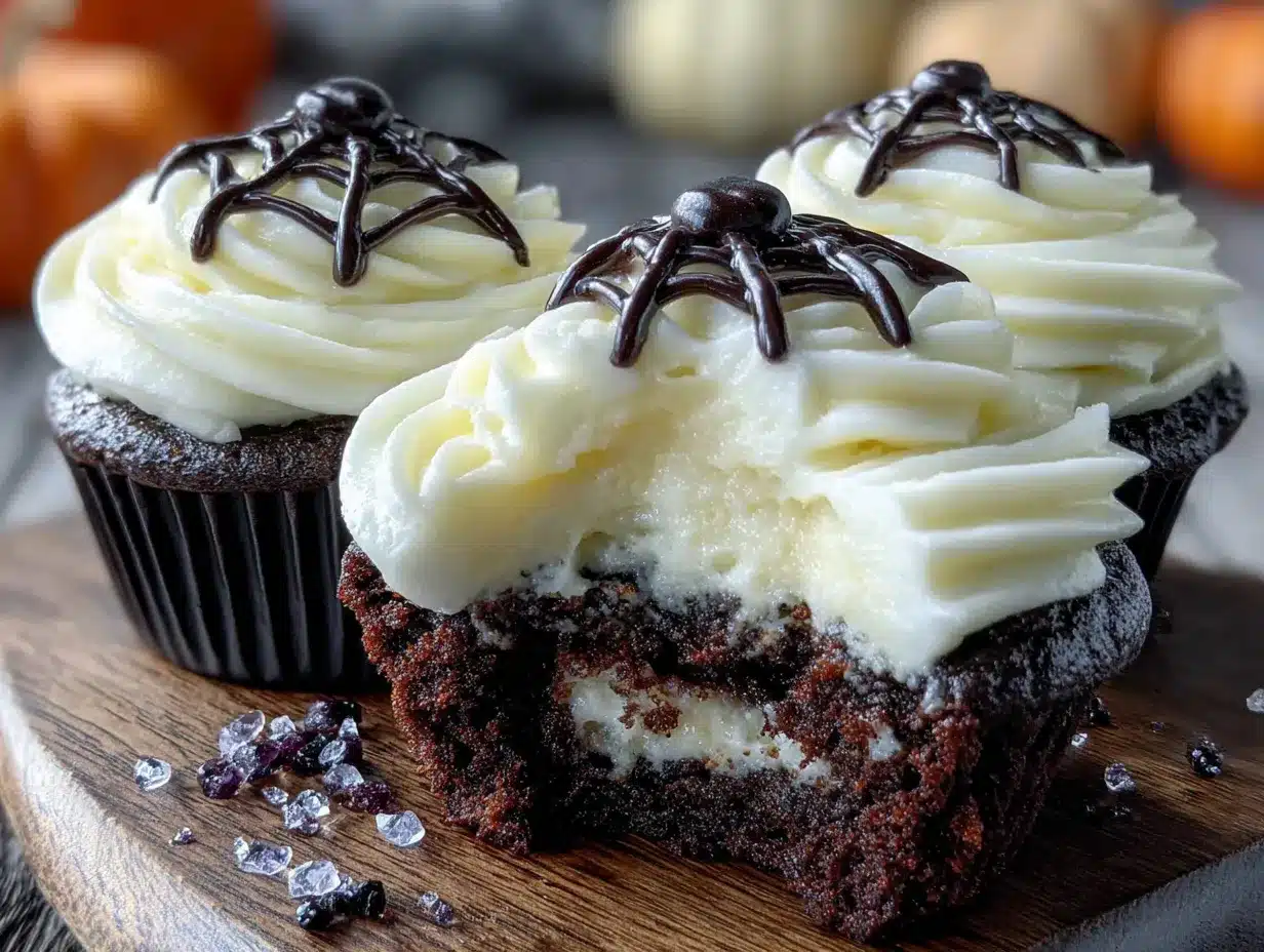 black velvet Halloween cupcakes preparation steps