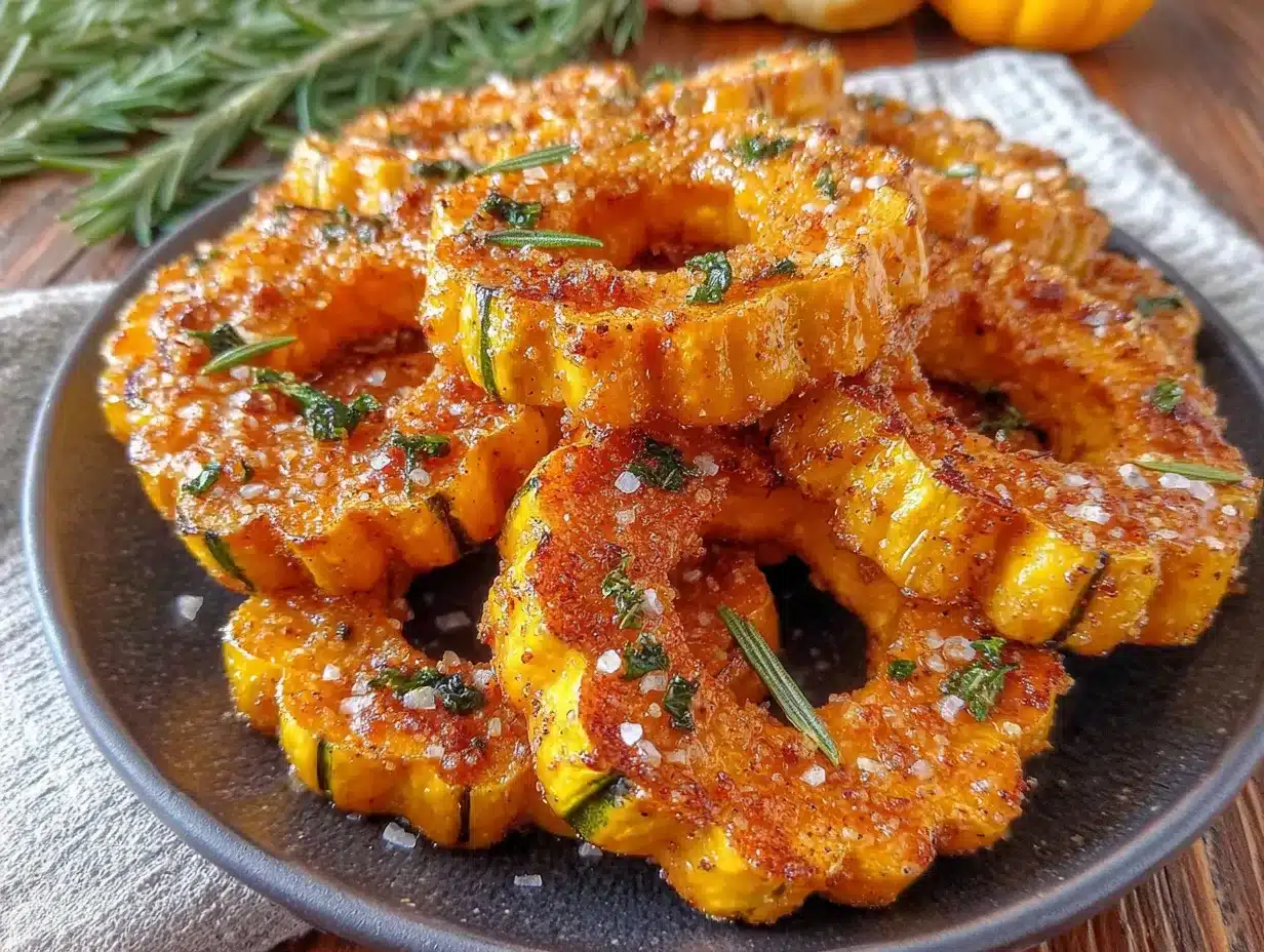 brown sugar delicata squash rings preparation steps