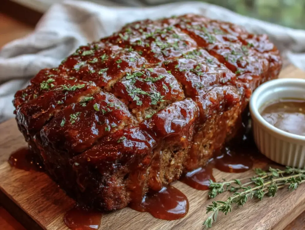 brown sugar glazed meatloaf - featured image