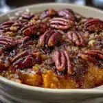 brown sugar glazed sweet potato casserole - featured image