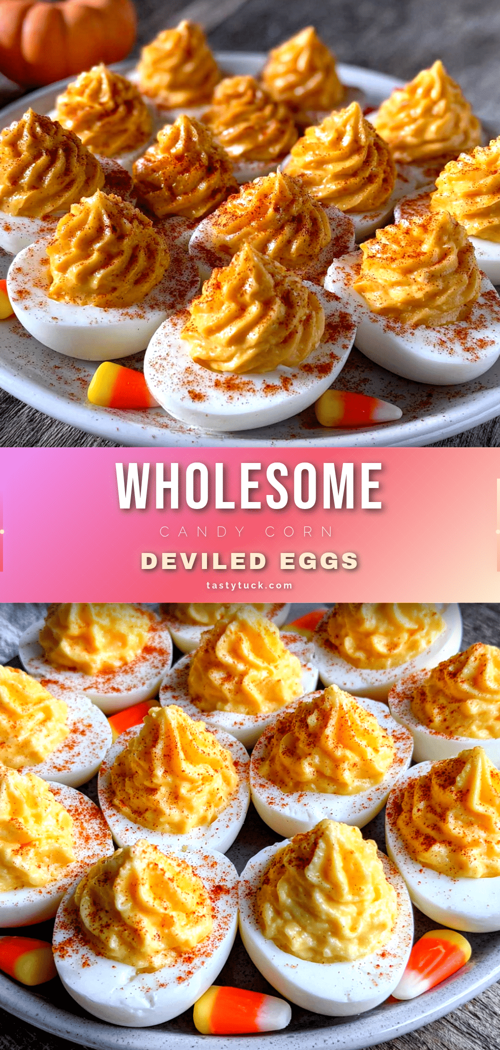 candy corn deviled eggs recipe