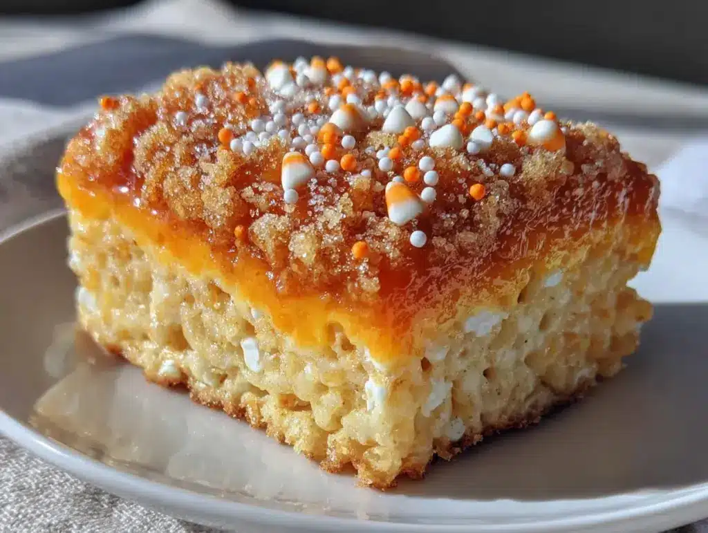 candy corn rice krispie treats - featured image