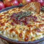caramelized onion apple cheese dip - featured image