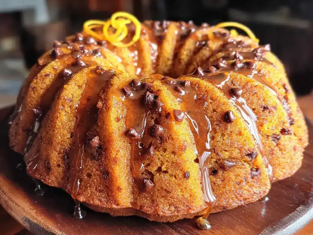 chocolate chip pumpkin bundt cake - featured image