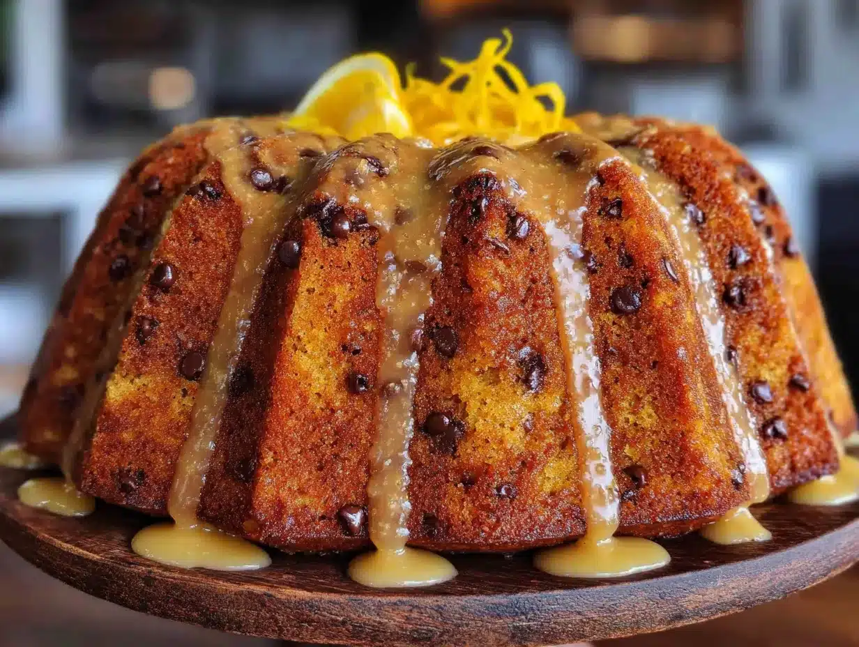 chocolate chip pumpkin bundt cake preparation steps