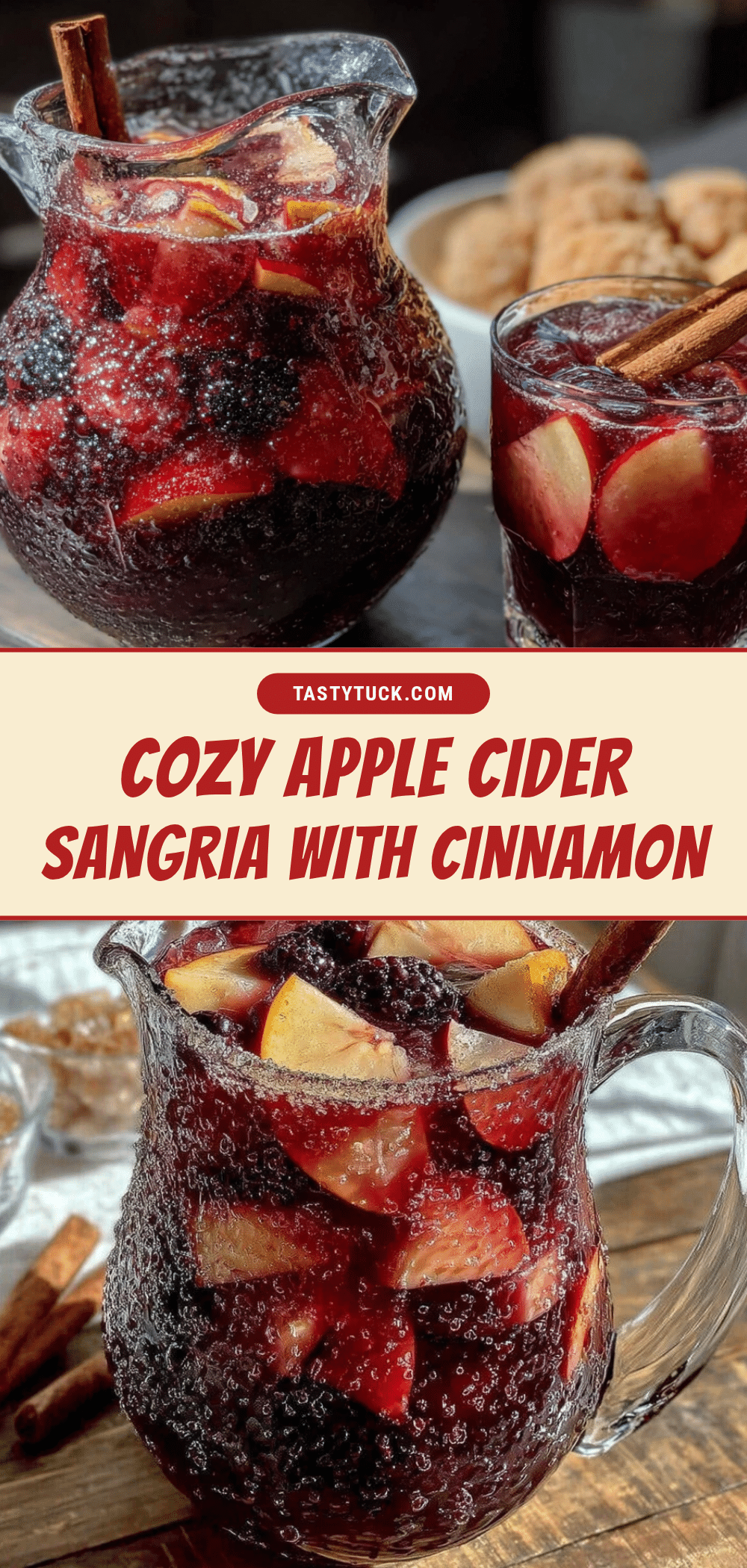 cozy apple cider sangria with cinnamon sticks recipe