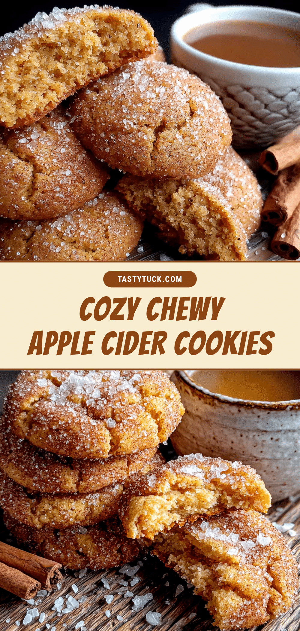 Cozy Chewy Apple Cider Cookies with Cinnamon Sugar recipe