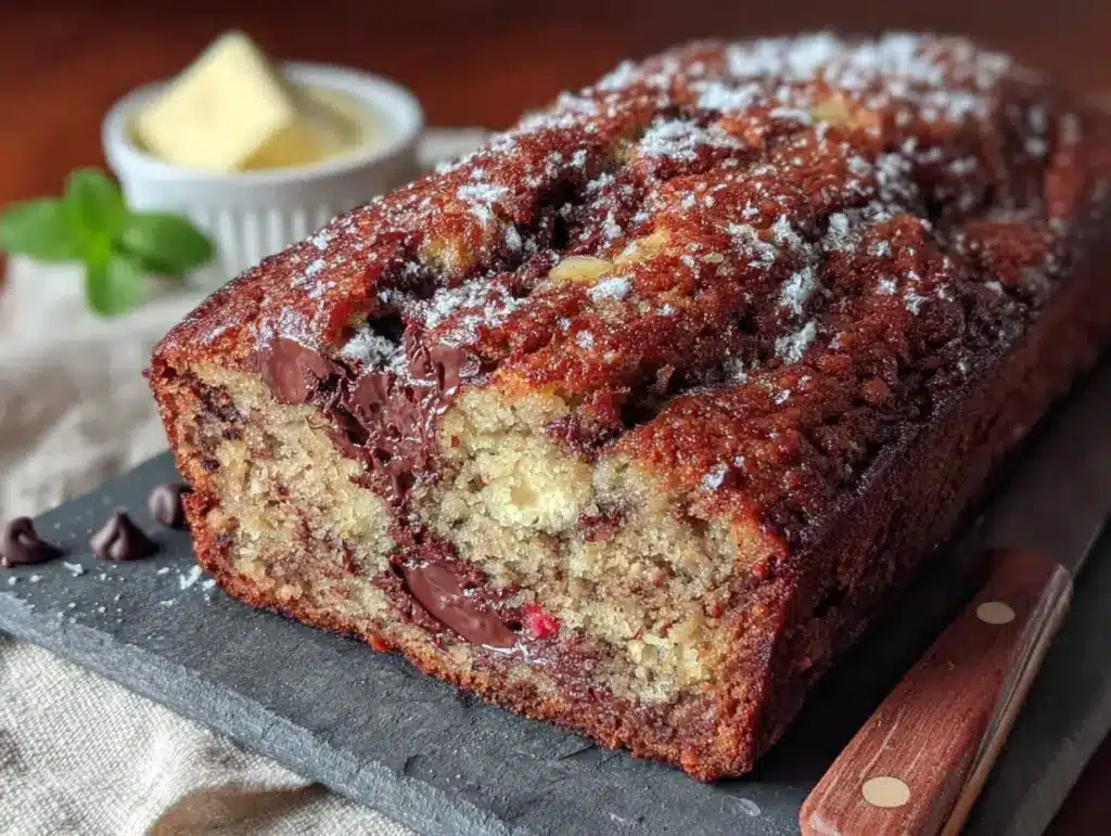 cozy classic chocolate chip banana bread - featured image