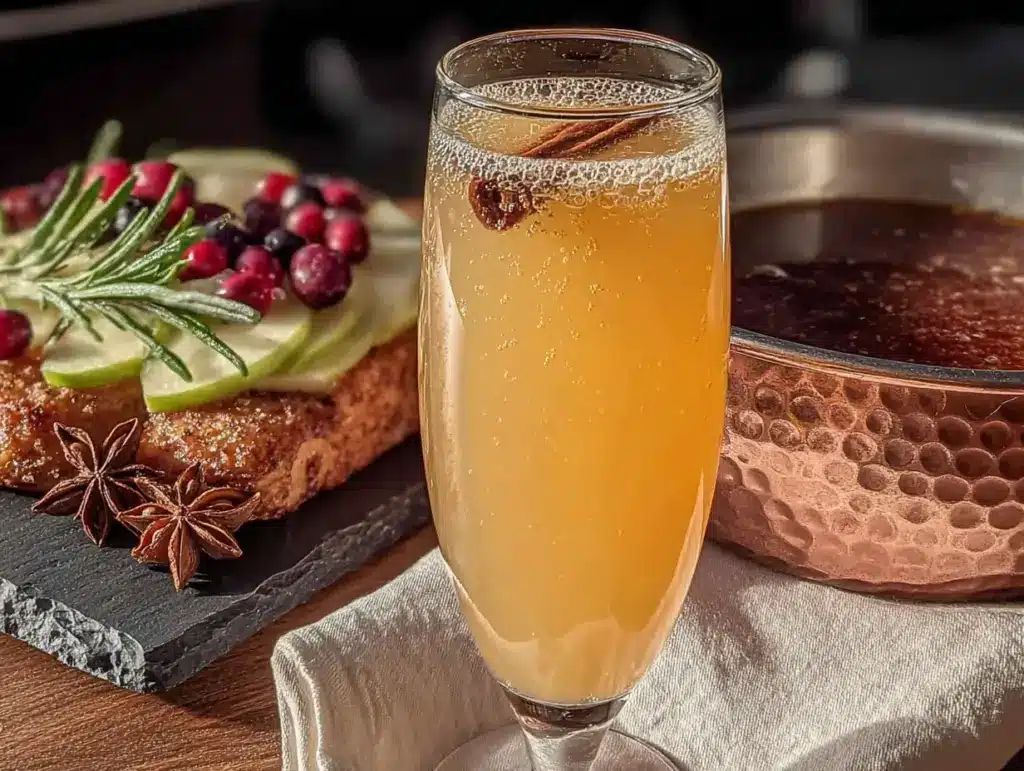 cozy spiced apple cider mimosa bar - featured image
