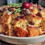 cranberry orange sourdough stuffing - featured image