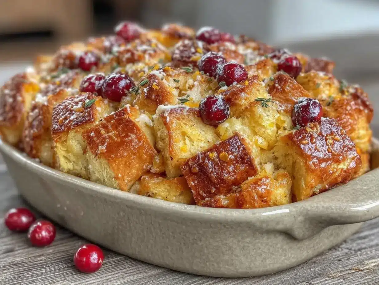 cranberry orange sourdough stuffing preparation steps