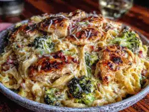 creamy one-pot chicken and broccoli alfredo - featured image