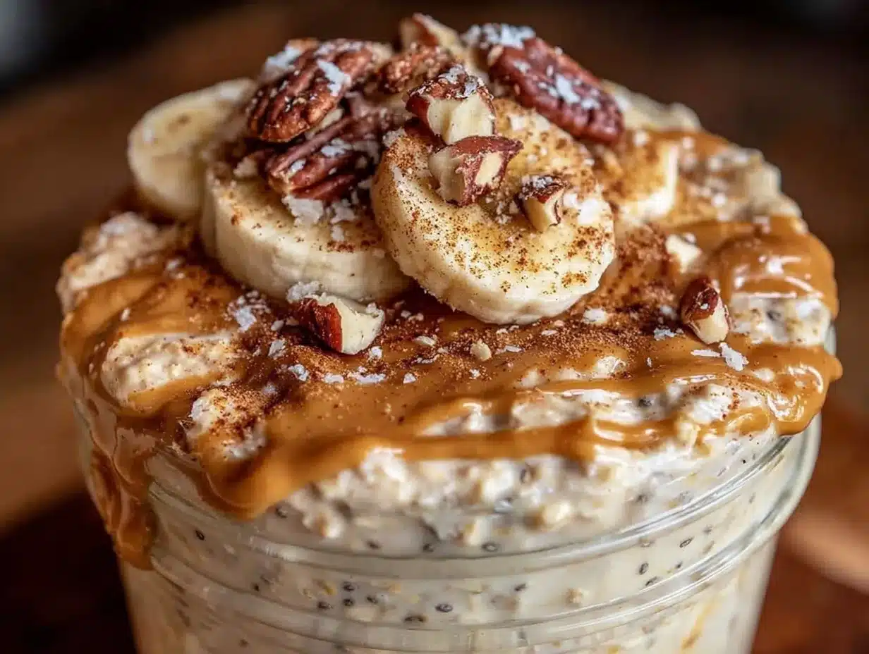 Creamy Overnight Peanut Butter Banana Oats preparation steps