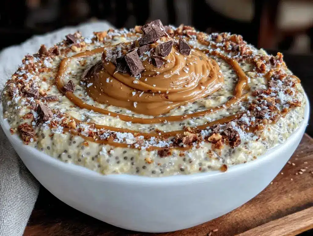 creamy peanut butter overnight oats - featured image