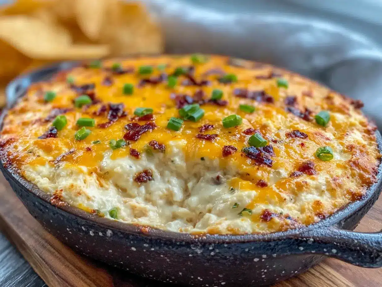 creamy spiderweb buffalo chicken dip bake preparation steps